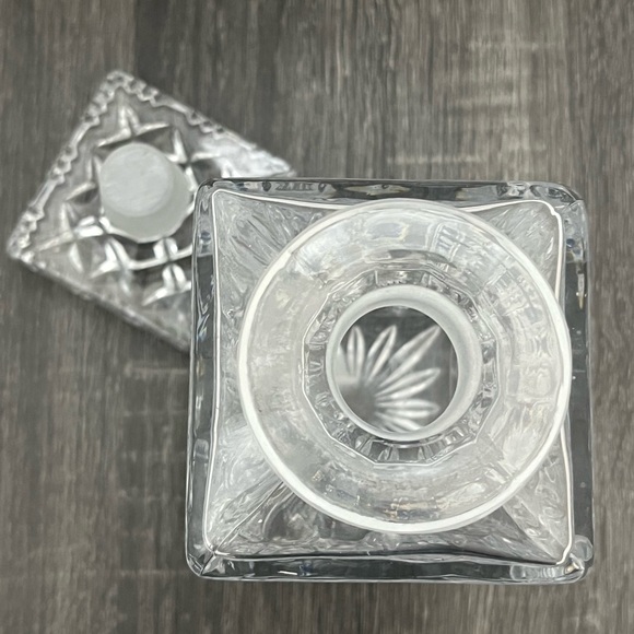 Vintage Bohemian Crystal Liquor Decanter Square Faceted Cut Glass - Picture 6 of 9